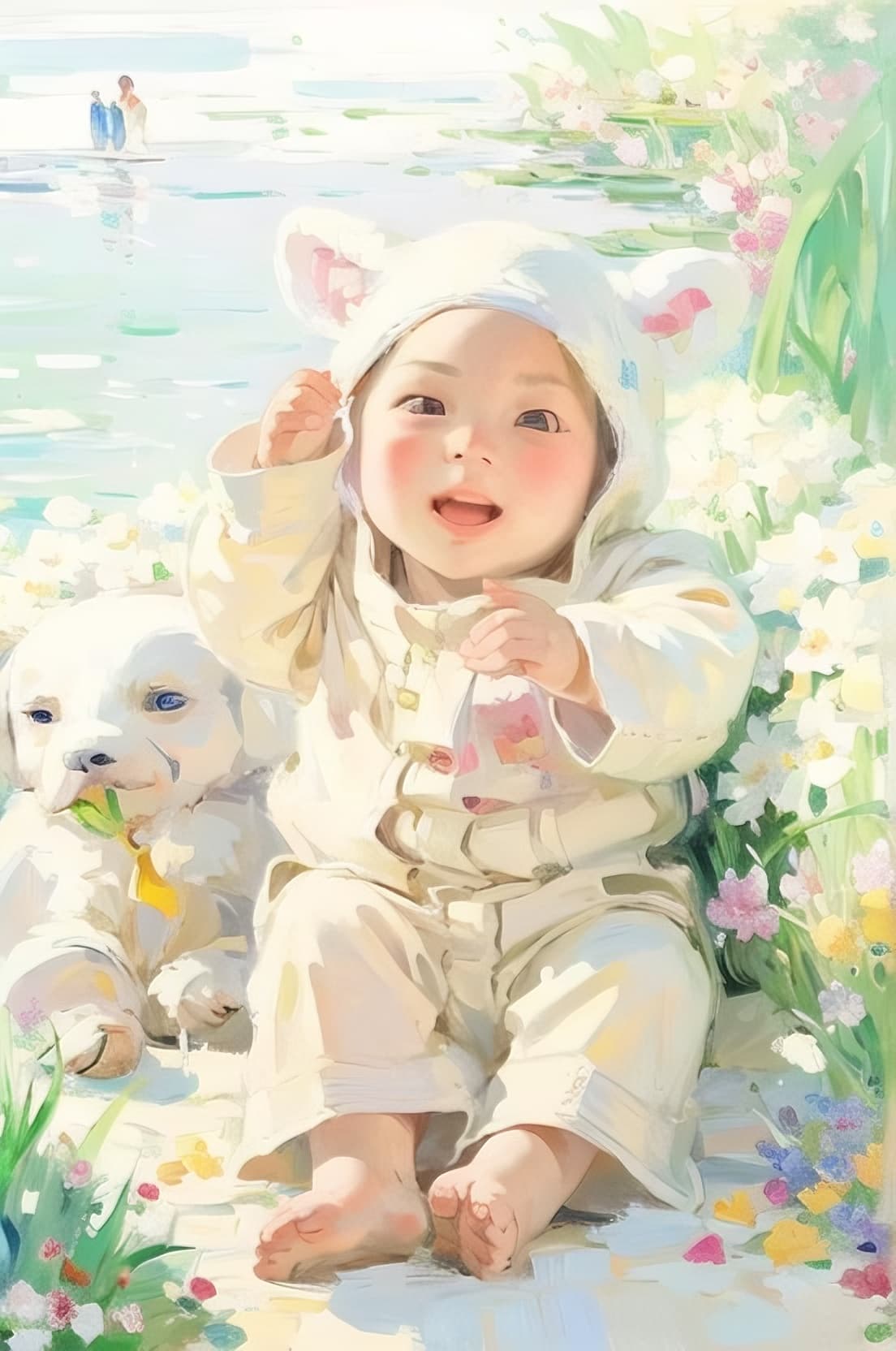 AI Watercolor Style Baby Photo