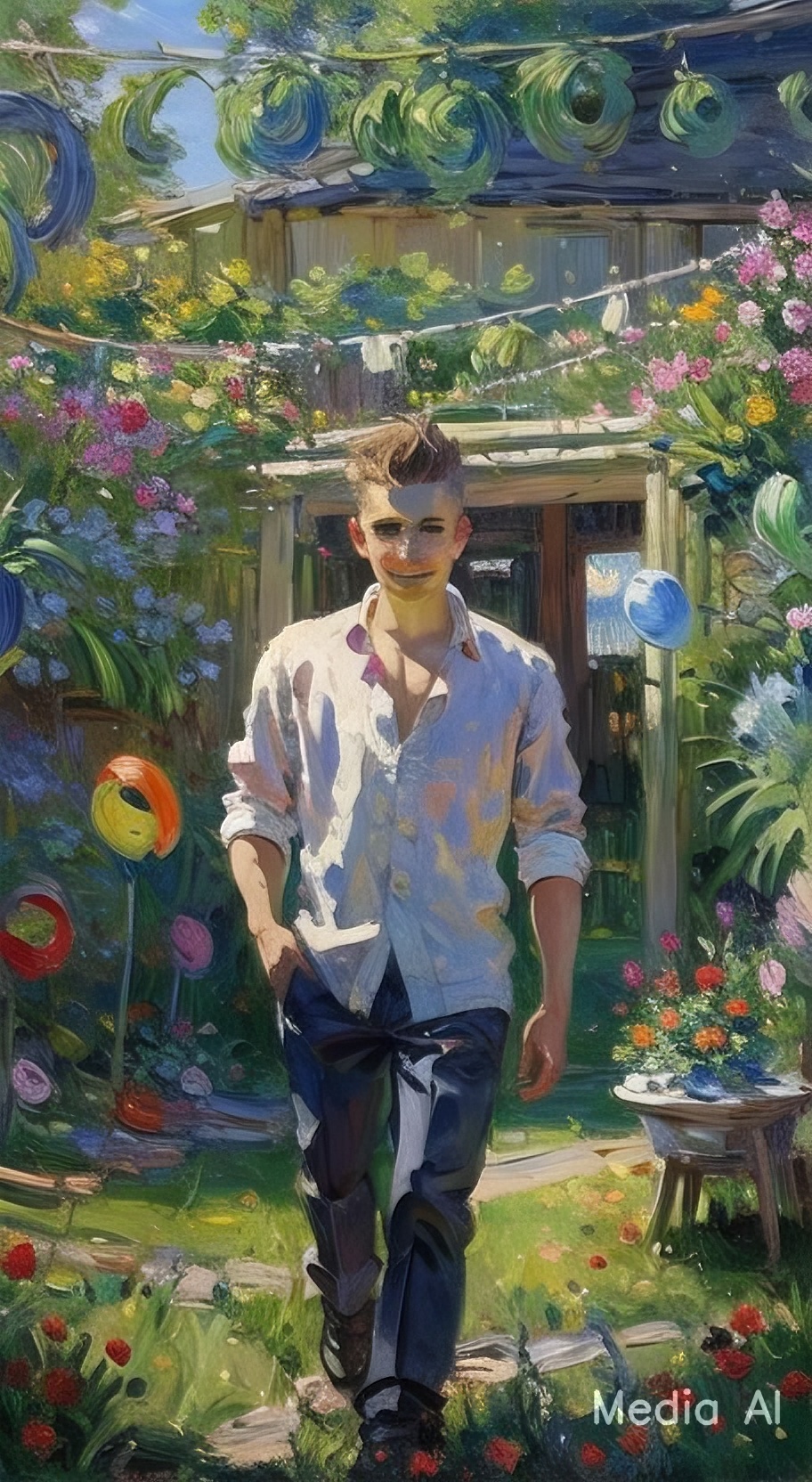 Birthday Oil Painting Style