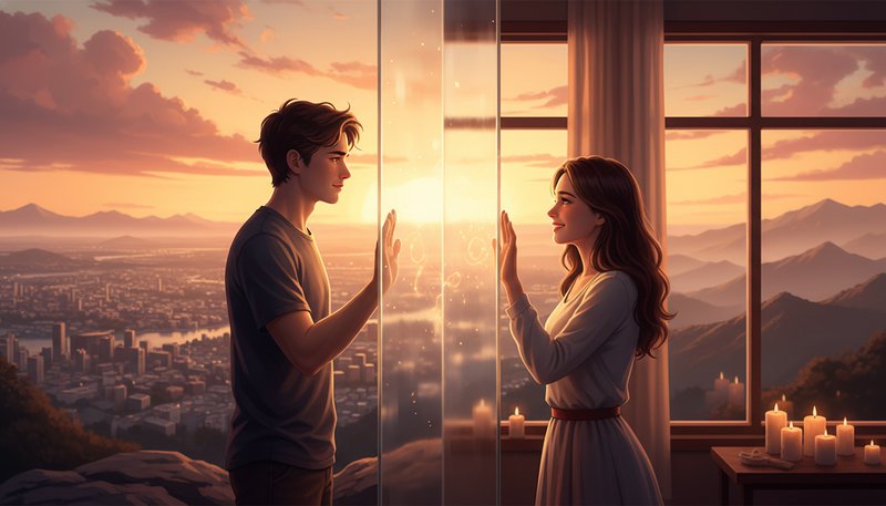 Long-distance couple photo created from separate individual photos