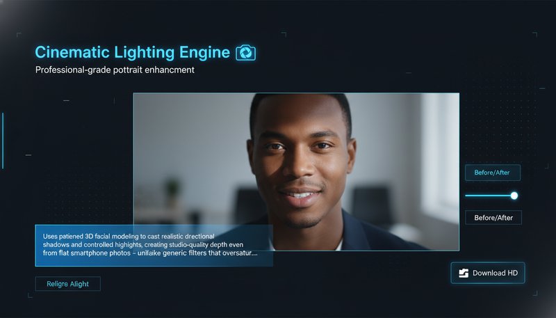 AI headshot lighting example