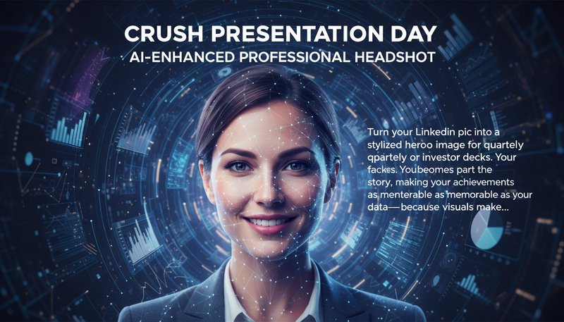 AI-enhanced headshot used in a professional presentation slide