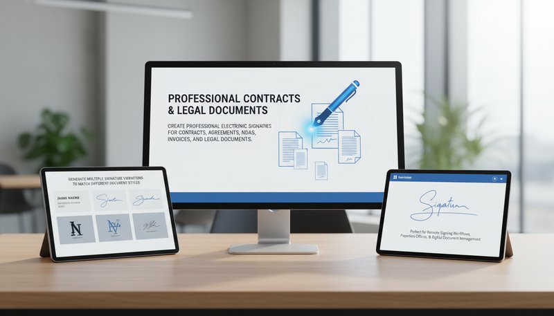 Professional electronic signatures for contracts, agreements, and legal documents