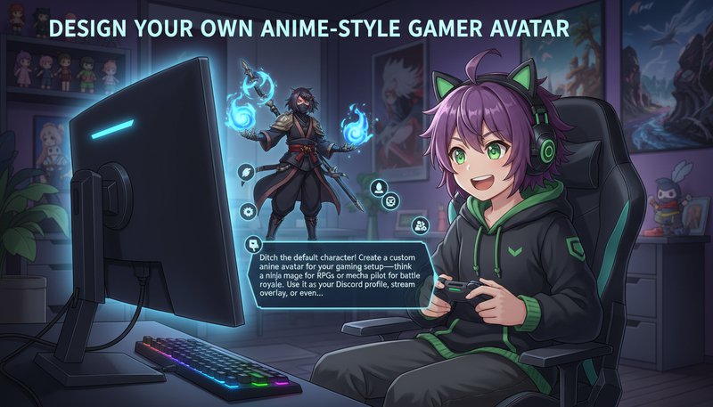 Anime-style avatars used in creative projects and art portfolios
