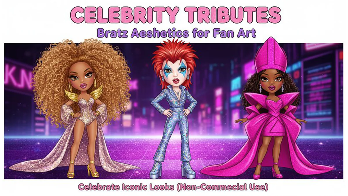 Bratz doll AI transformation for celebrity tributes and fan art with iconic Y2K style