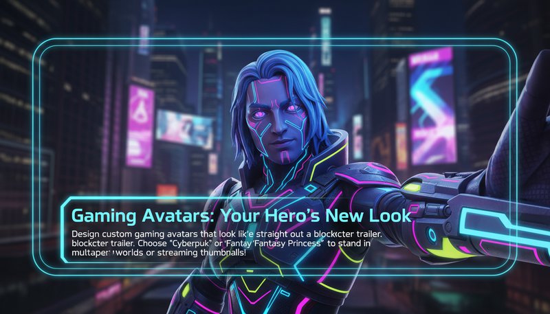 A gaming avatar with a celebrity-inspired cyberpunk aesthetic wearing neon glow armor