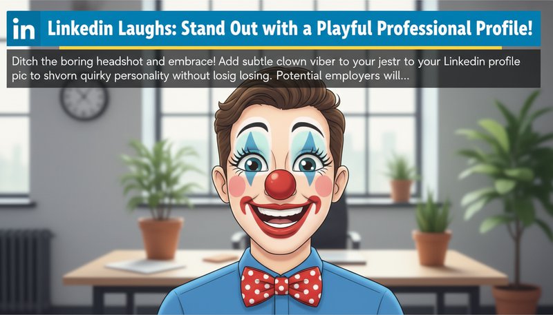 A LinkedIn profile photo with a clown filter, featuring a bow tie and playful eyes.