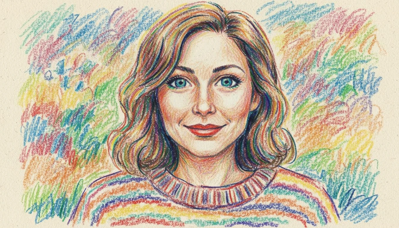 Crayon-styled portrait result