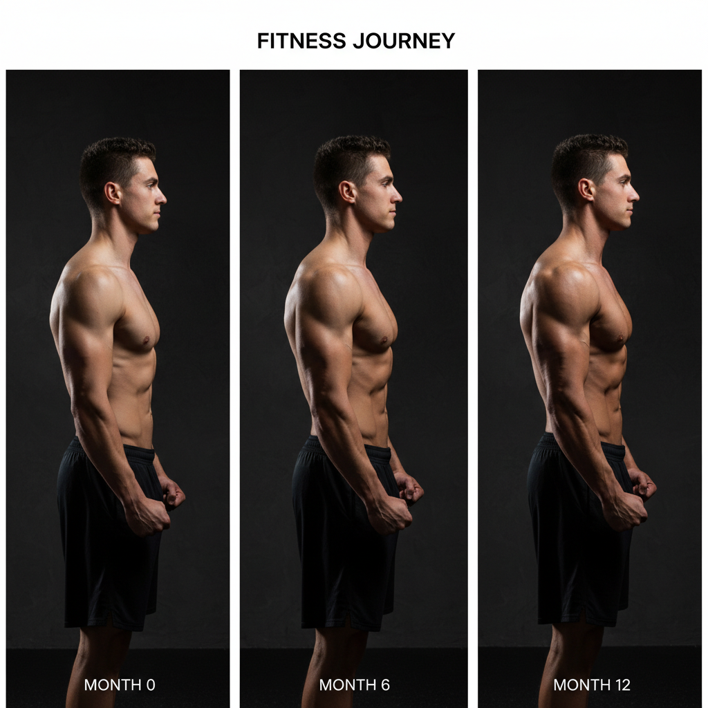 Fitness muscle preview transformation example