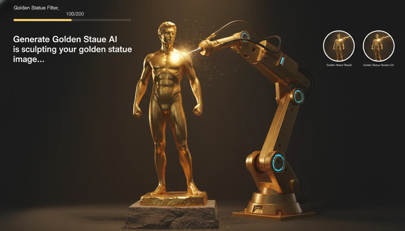 Golden statue portrait result