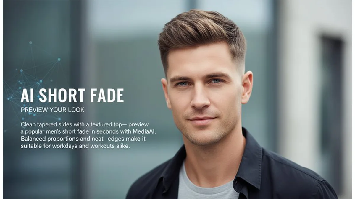 AI men's short fade hairstyle preview