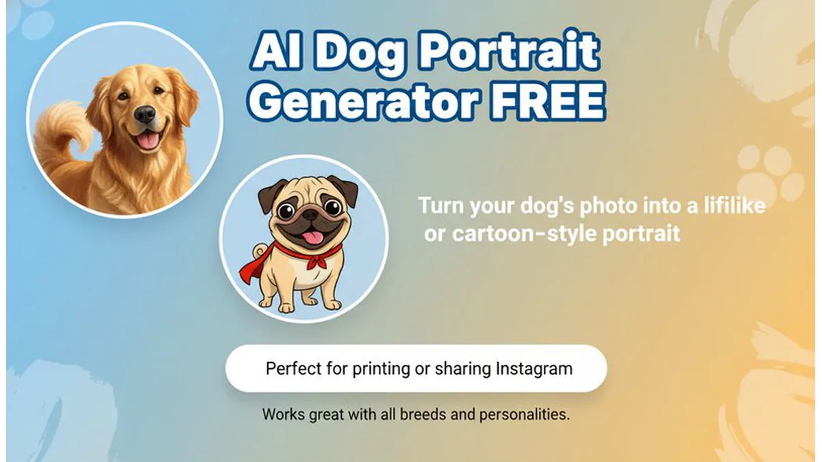 AI pet portrait generator results for social media posts, personalized gifts, and professional photography