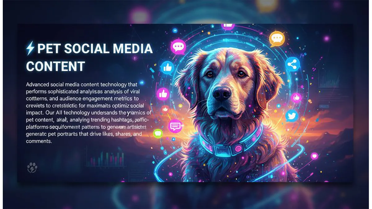 AI pet portrait generator examples showing different pet types with professional lighting and artistic composition