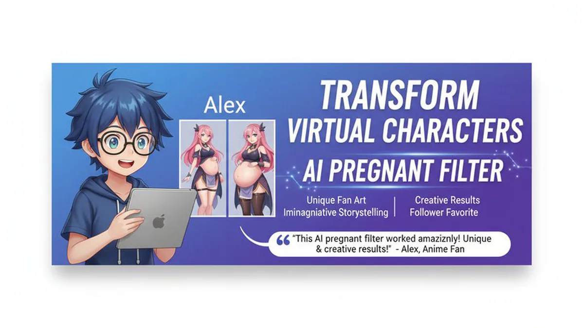 Virtual characters pregnancy transformation preview