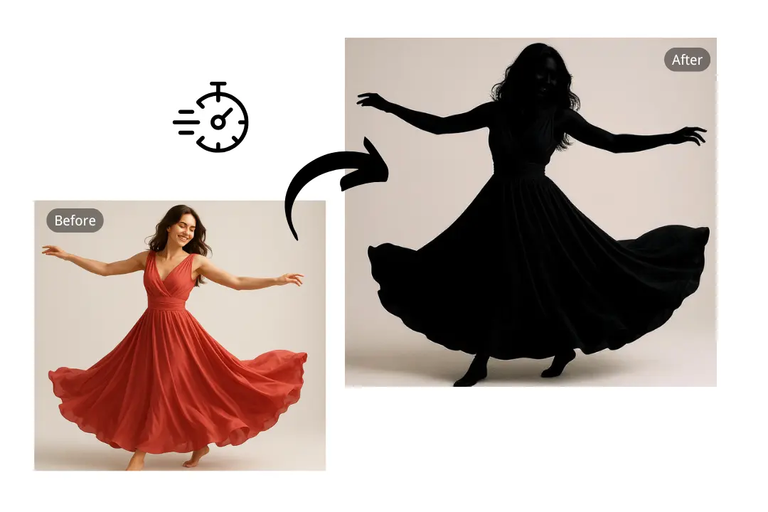 Black and white silhouette examples