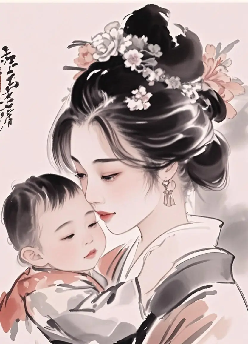 AI Image to Image - Japanese Sumi-e Ink Painting Art