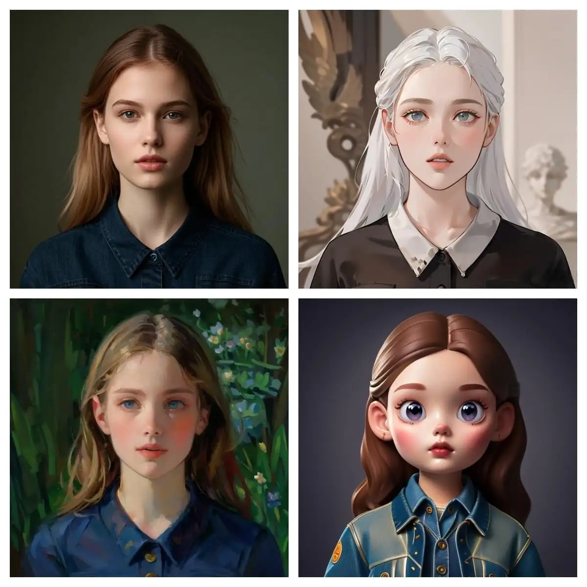 Style transfer examples showing various artistic transformations